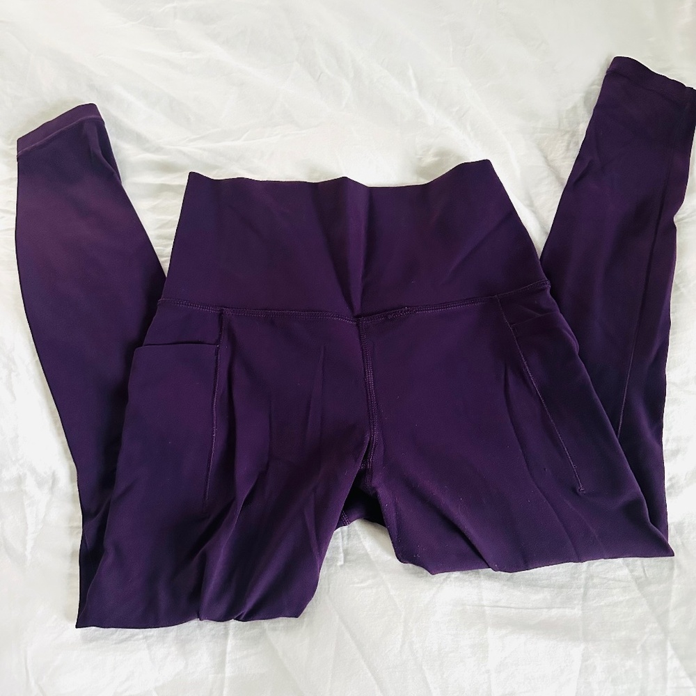 Athleta Salutation Stash Powervita High Rise 7/8 Tight | Color: Plum | Size: XS